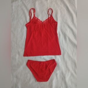 Scarlet Lace Trim Camisole and Panty Set